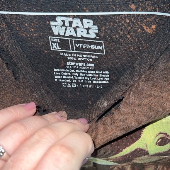 Yoda distressed bleached shirt - Picture 2 of 4